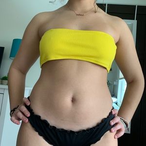 Yellow Bando Bikini Top